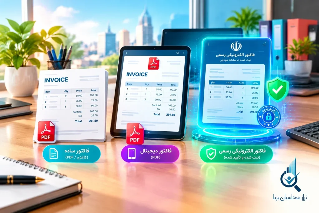 فاکتور رسمی، فایل PDF و صورتحساب ثبت‌شده چه تفاوتی دارند؟